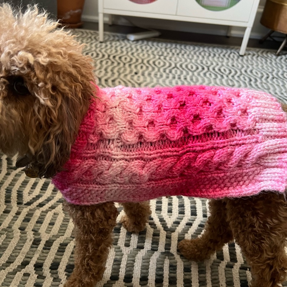 Handmade Knit Dog Sweater